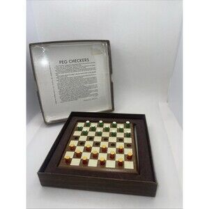New Vintage Drueke Peg Checkers American Walnut Handcrafted USA